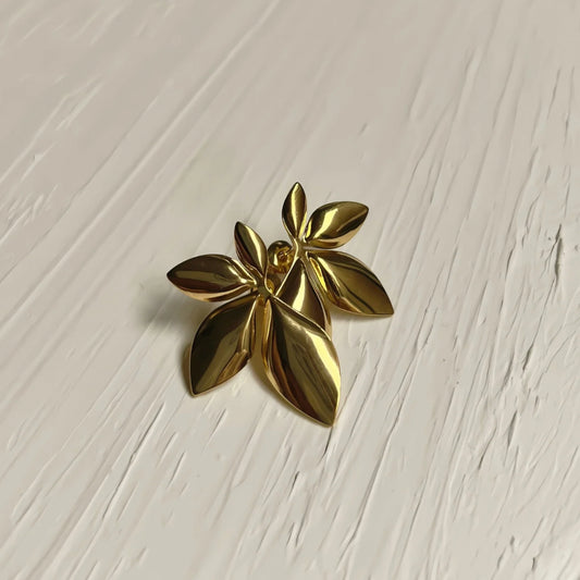 Four Leaf Gold Earrings