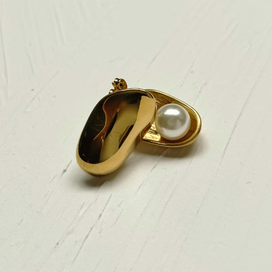 Hidden Pearl Gold Earrings