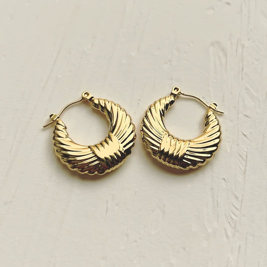 Halo Gold Hoop Earrings