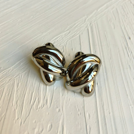 Tied Silver Earrings