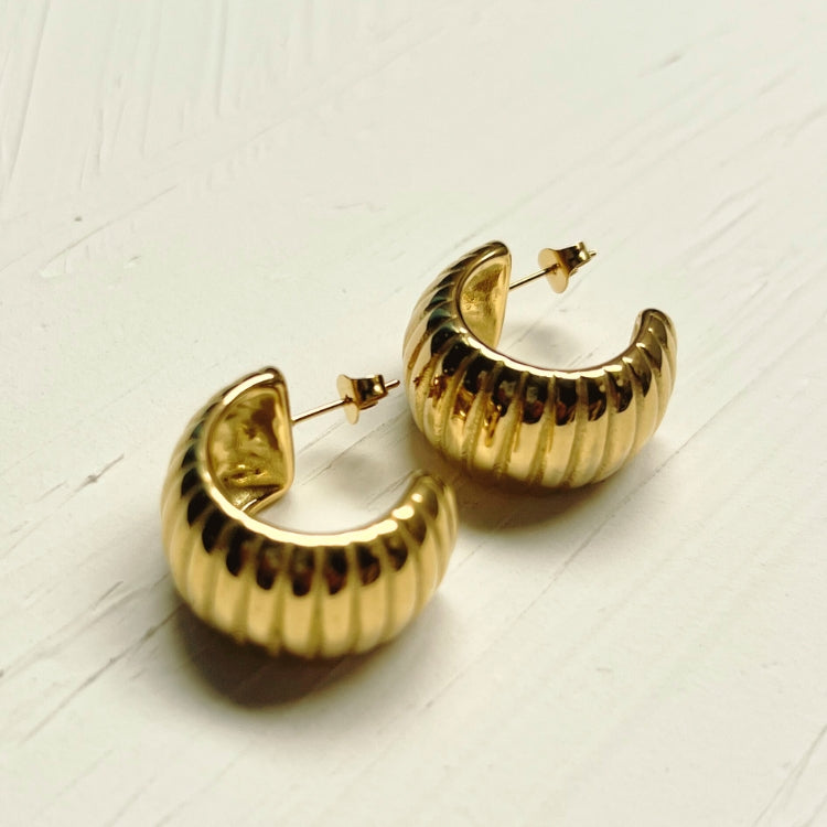 Thick Spine Hoop Earrings